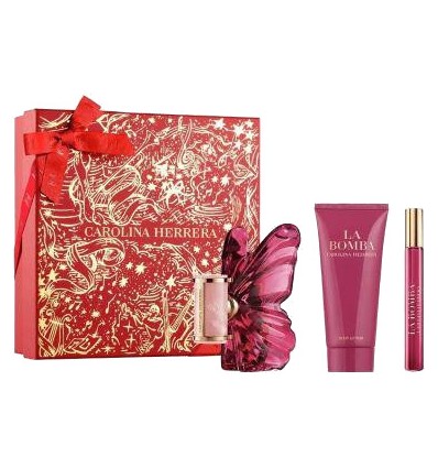 SET Carolina Herrera La Bomba EDP 80 ML + BL 100 ml + Mini edp 10 ml